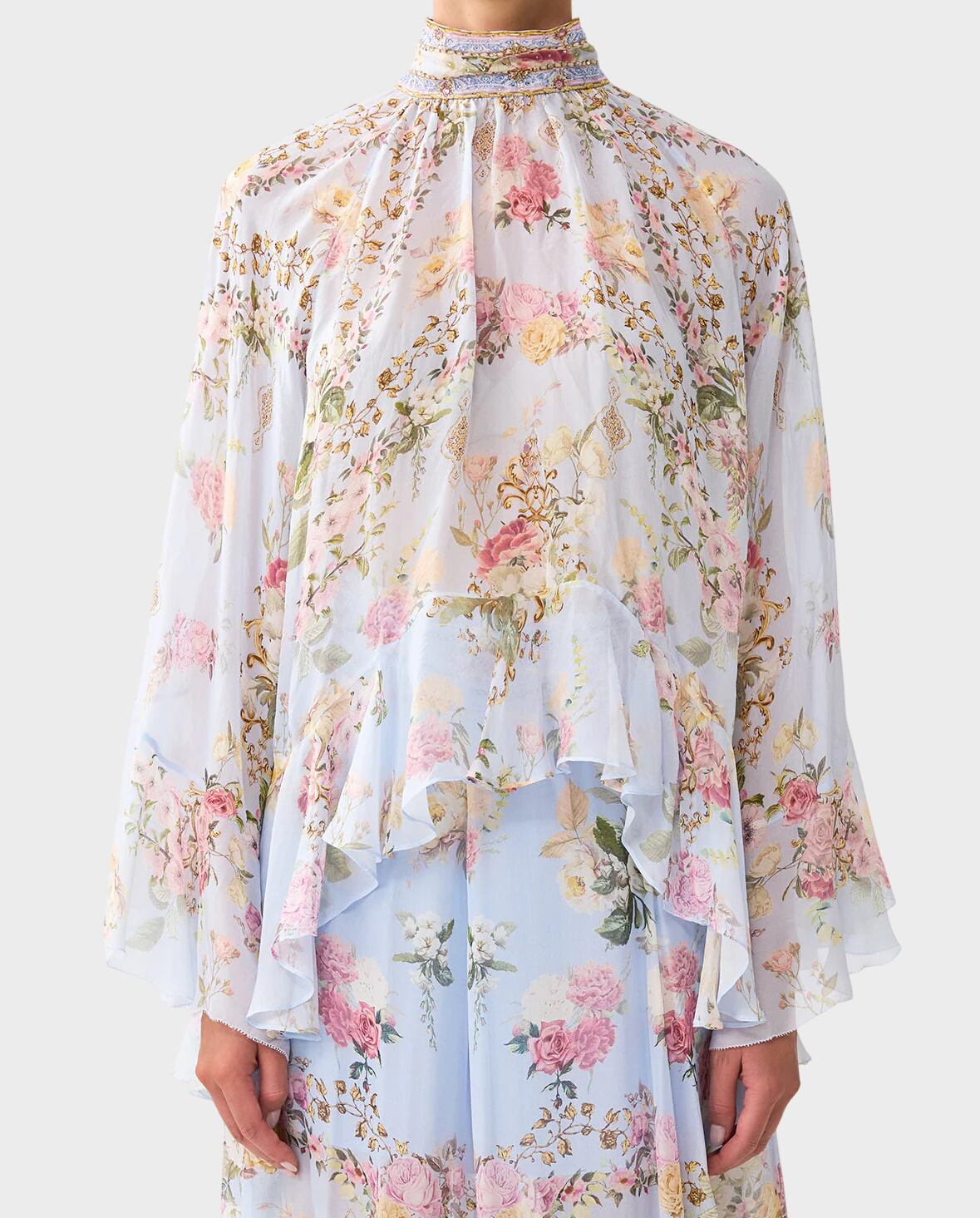 Jedwabna koszula w kwiaty - Image #0