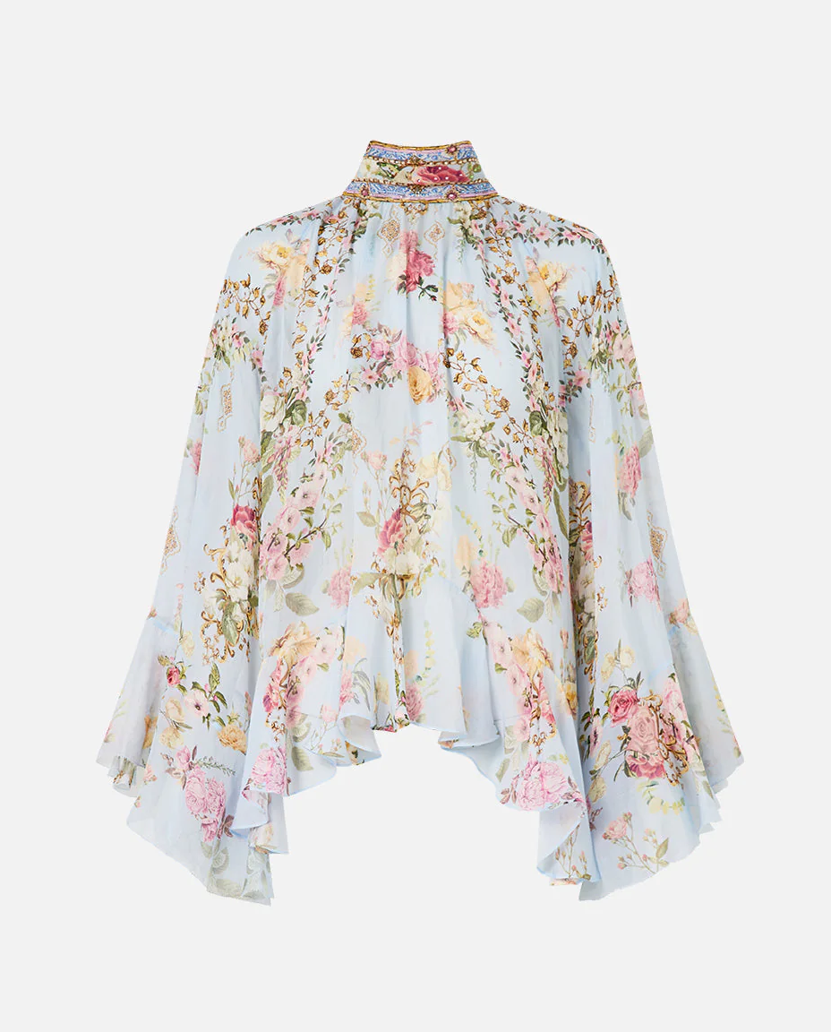 Jedwabna koszula w kwiaty - Image #1