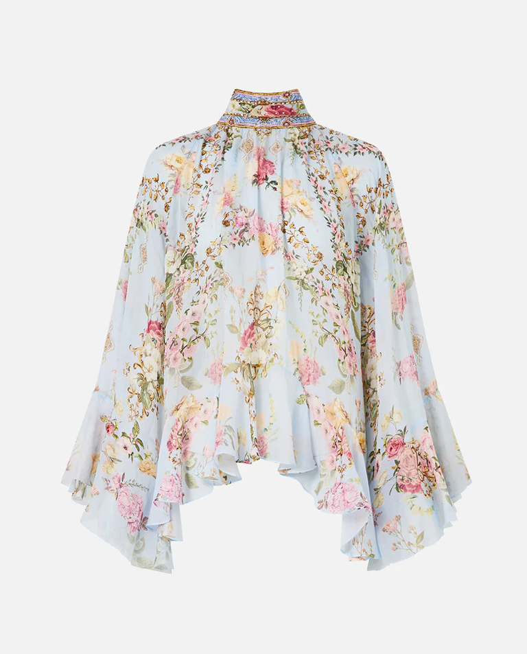 Jedwabna koszula w kwiaty