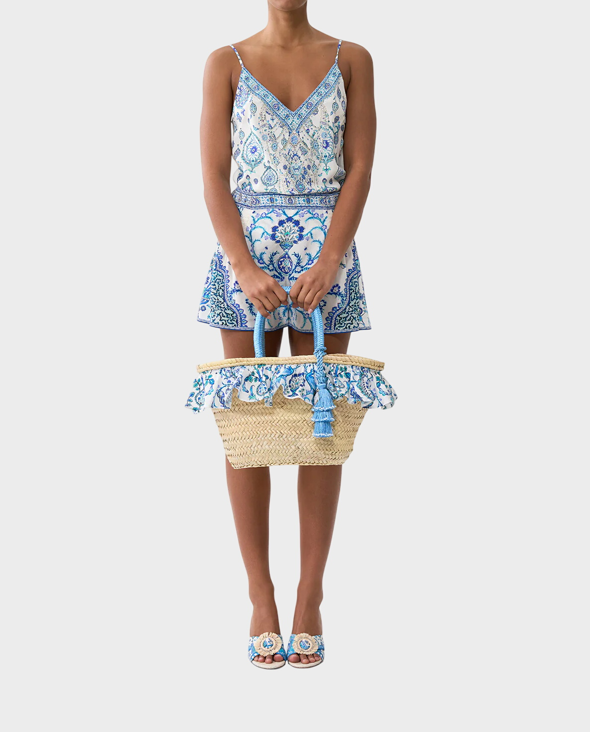 Kremowa torebka z rafii - Image #4