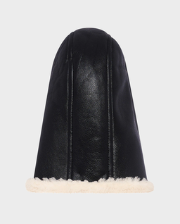 Czarna skórzana balaclava - Image #1