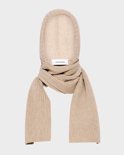 Beżowy szalik z kapturem - Image #0