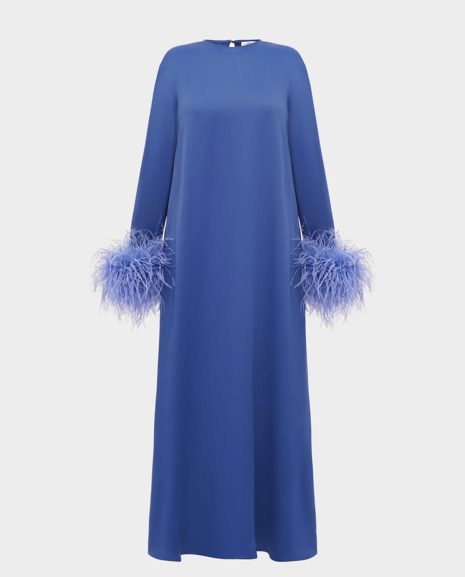 Niebieska maxi sukienka z piórami Suzie - Image #1