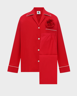 Czerwony set piżamowy z różą - Image #1