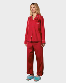 Czerwony set piżamowy z różą - Image #3