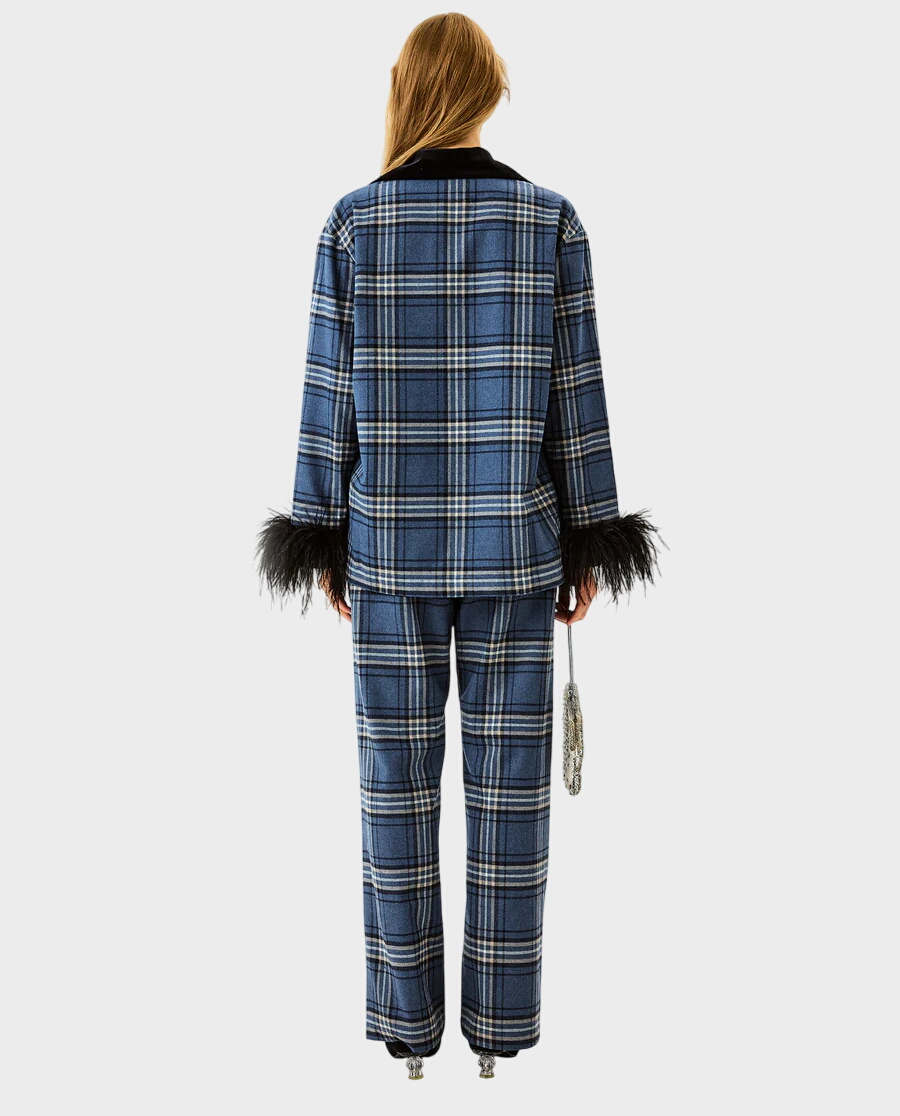 Flanelowy set piżamowy z piórami - Image #3
