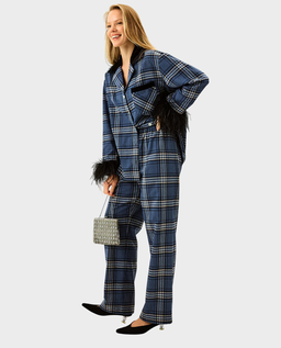 Flanelowy set piżamowy z piórami - Image #2