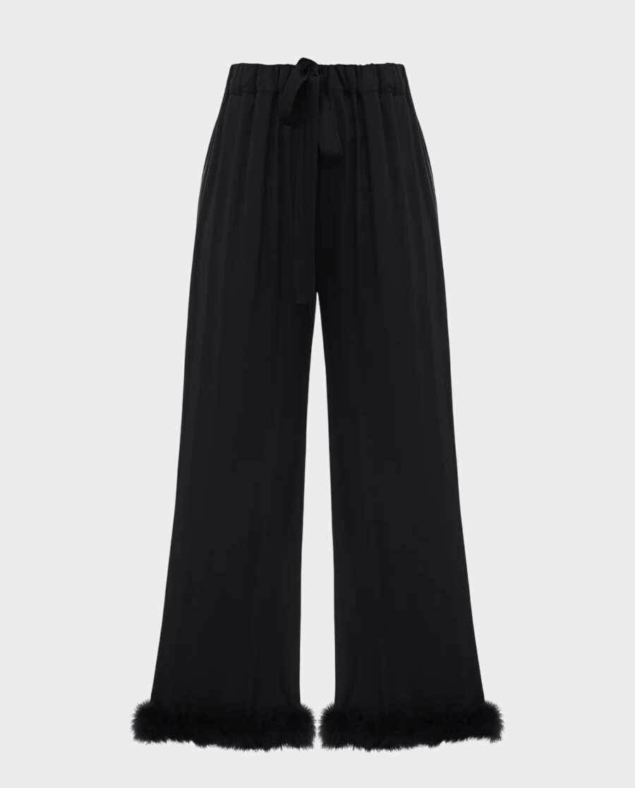 Czarne spodnie z piórami Bisou - Image #1