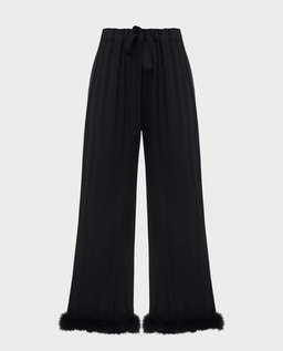 Czarne spodnie z piórami Bisou - Image #1