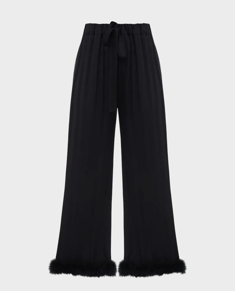 Czarne spodnie z piórami Bisou