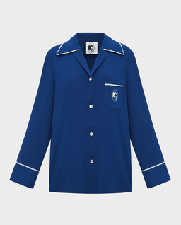 Granatowa koszula z wiskozy Finnegan - Image #1