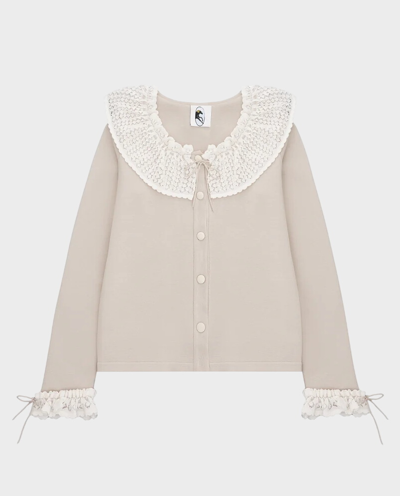 Kardigan z ozdobnym kołnierzykiem Malena - Image #0