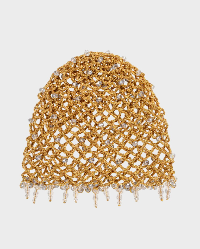 Szydełkowy złoty kapelusz Mystic