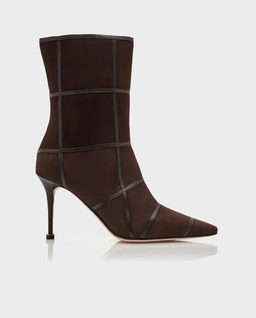 Ciemnobrązowe zamszowe botki Trulonapla 90 - Image #0