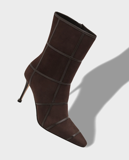 Ciemnobrązowe zamszowe botki Trulonapla 90 - Image #2