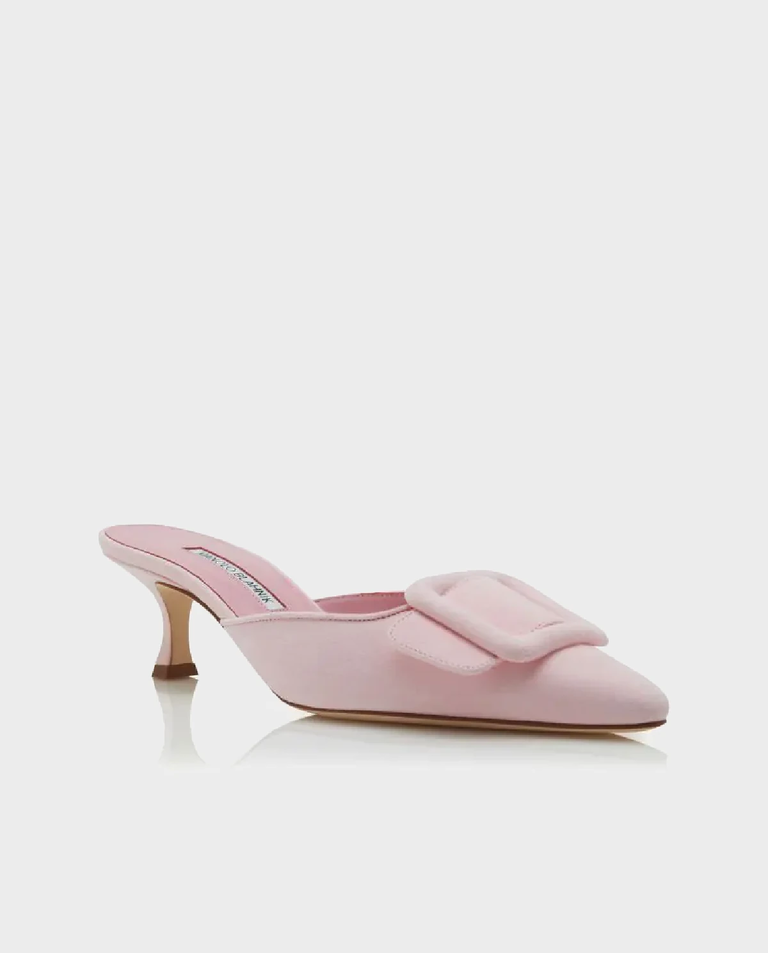 Jasnoróżowe mule na szpilce Maysale 50