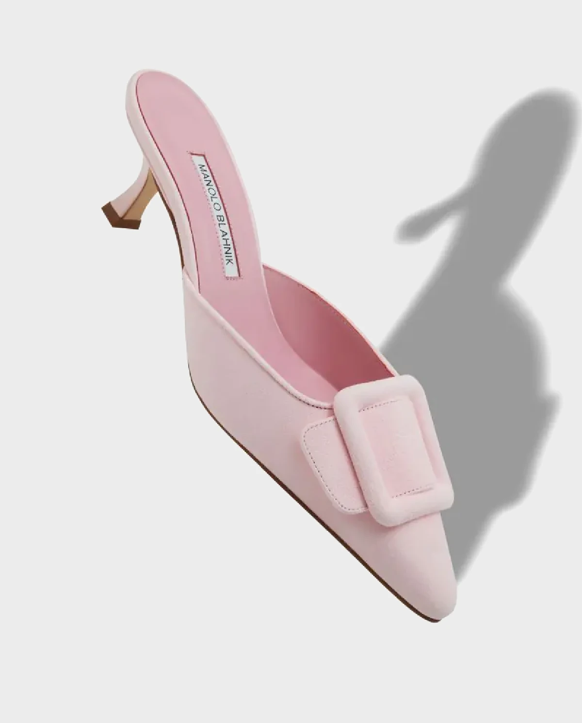 Jasnoróżowe mule na szpilce Maysale 50 - Image #2