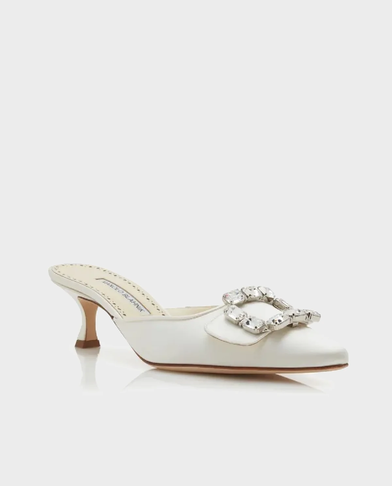 Kremowe mule na szpilce Mayjou 50 ‌