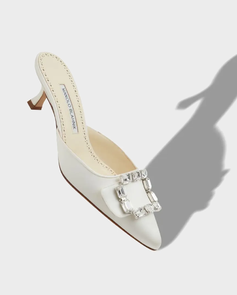 Kremowe mule na szpilce Mayjou 50 ‌ - Image #2