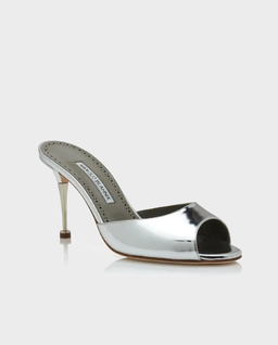 Srebrne klapki na szpilce Astucla 90 - Image #1