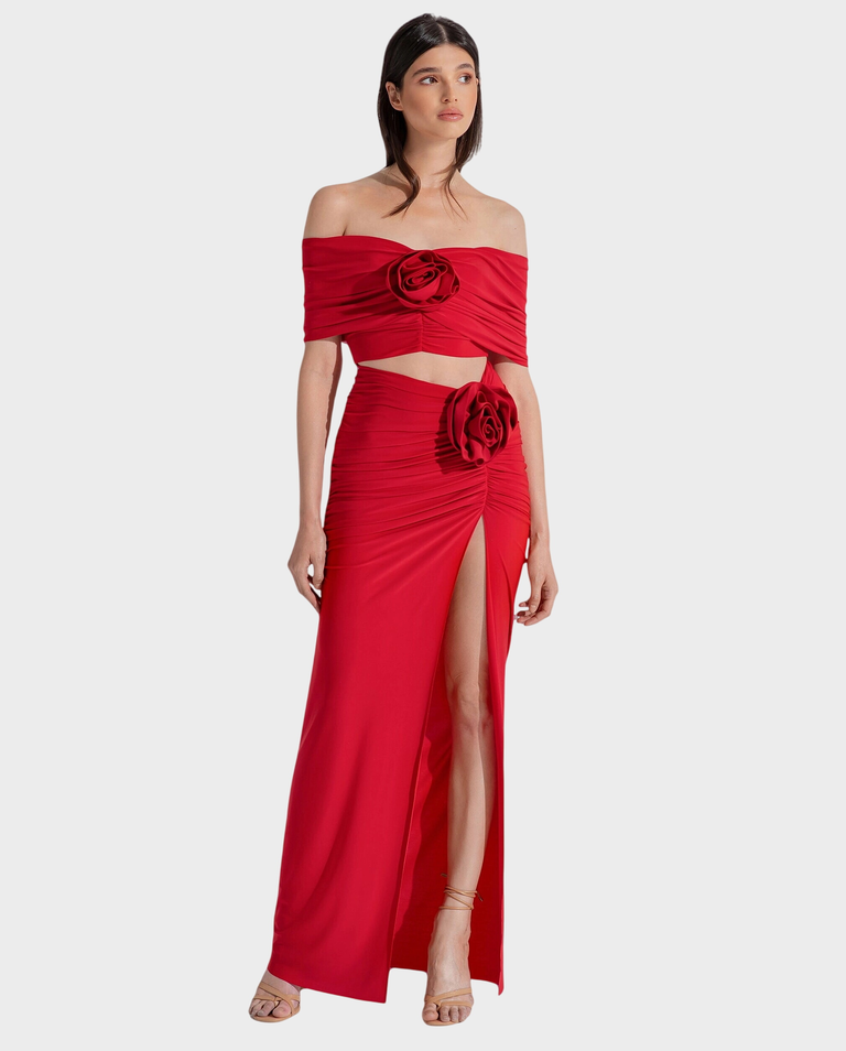 Czerwony top z różą ROSA - Image #3