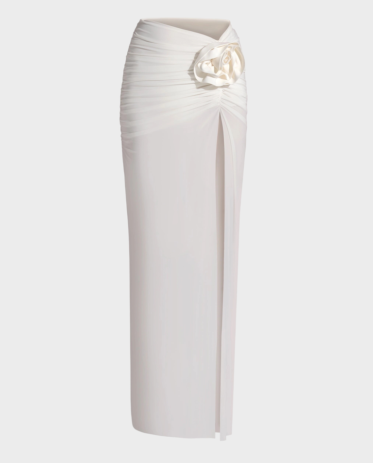 Biała spódnica z różą ROSA