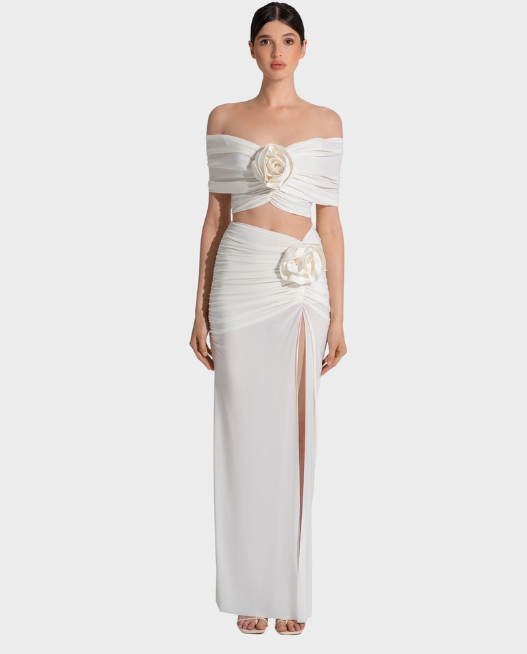 Biała spódnica z różą ROSA - Image #2