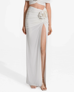 Biała spódnica z różą ROSA - Image #0