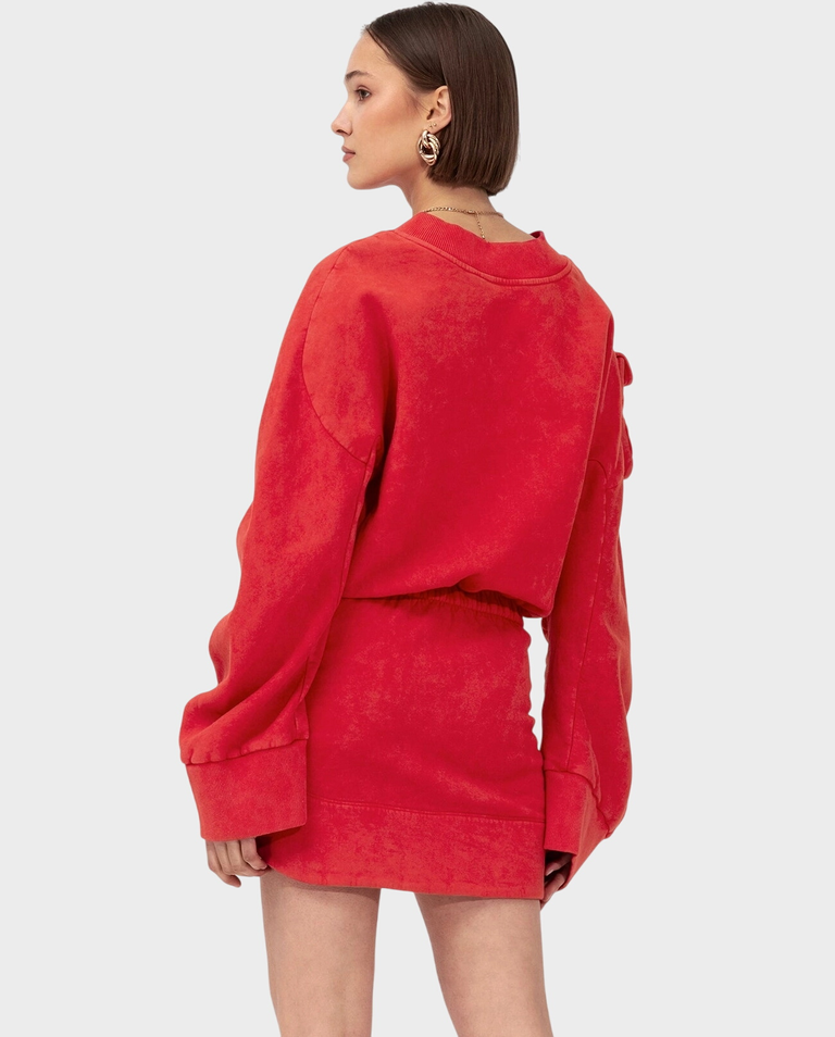 Czerwona sukienka z kieszeniami KNOT - Image #3