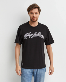 Czarna bawełniana koszulka z logo - Image #0