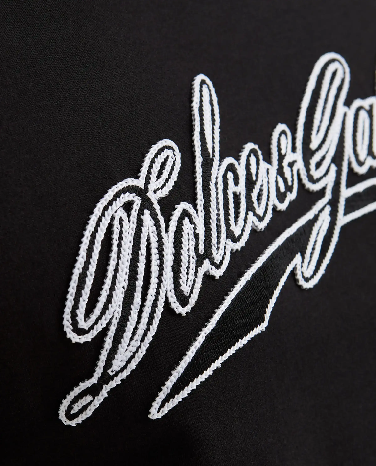 Czarna bawełniana koszulka z logo - Image #4