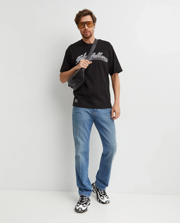 Czarna bawełniana koszulka z logo - Image #2