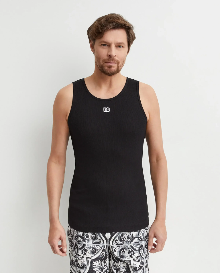 Czarny bawełniany tank top