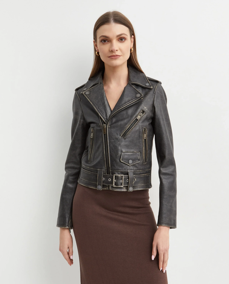 Skórzana kurtka typu biker