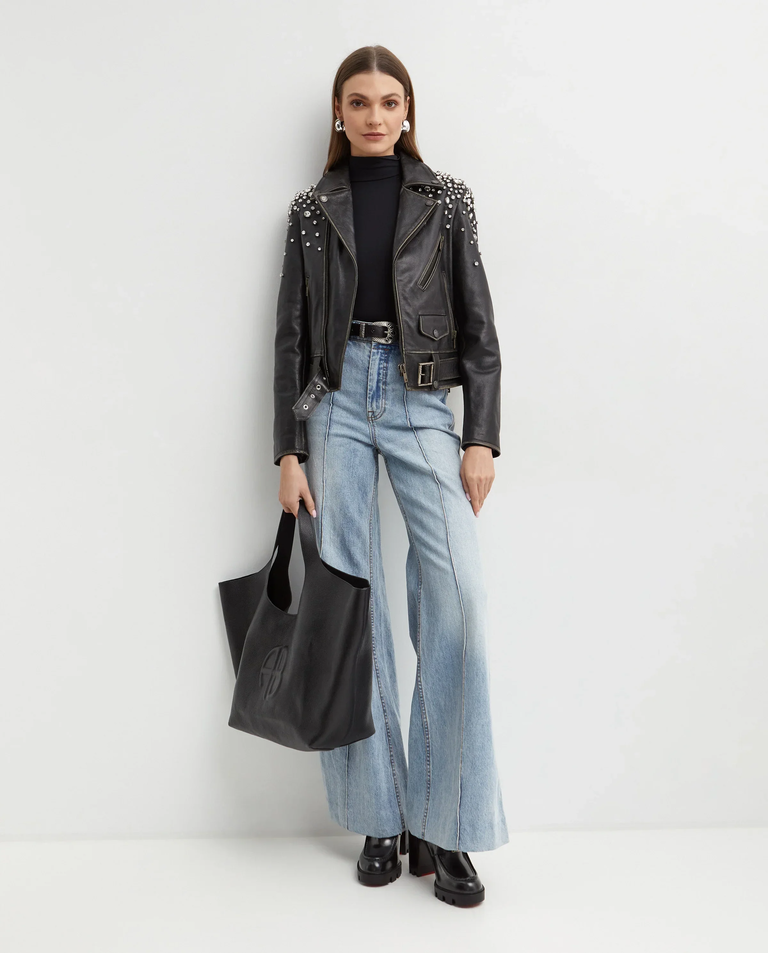 Skórzana kurtka typu biker - Image #3