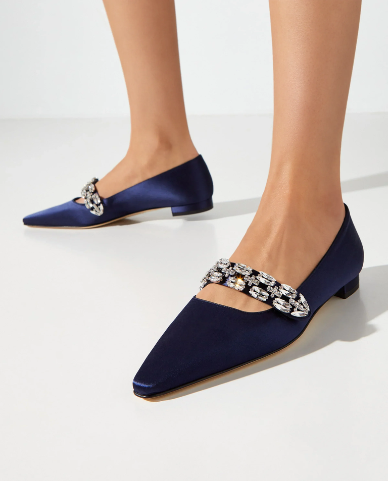 Granatowe czółenka Tamolflat