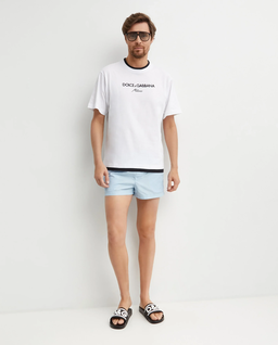 Błękitne spodenki kąpielowe z logo - Image #2