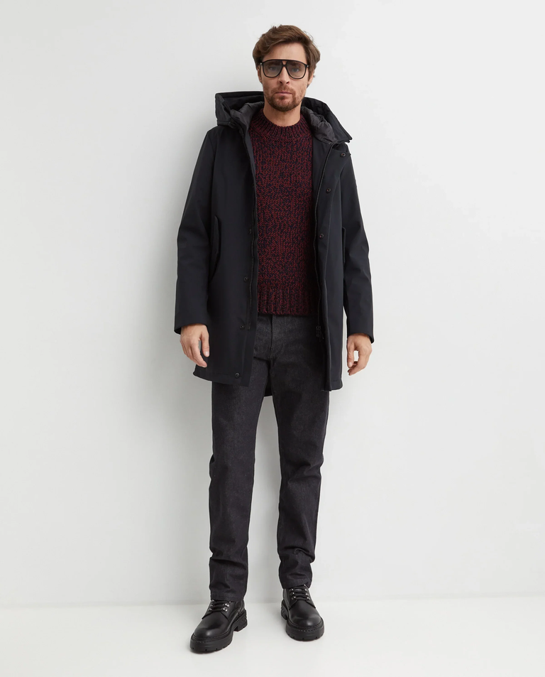 Czarny płaszcz z kapturem - Image #2