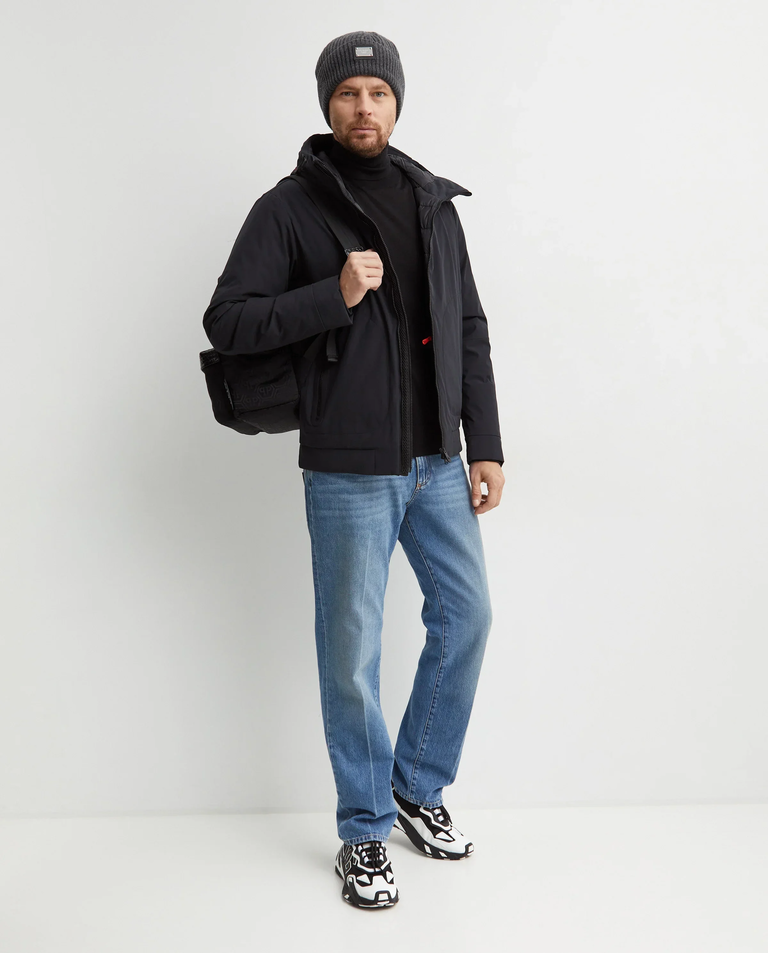 Granatowa kurtka z kapturem - Image #2