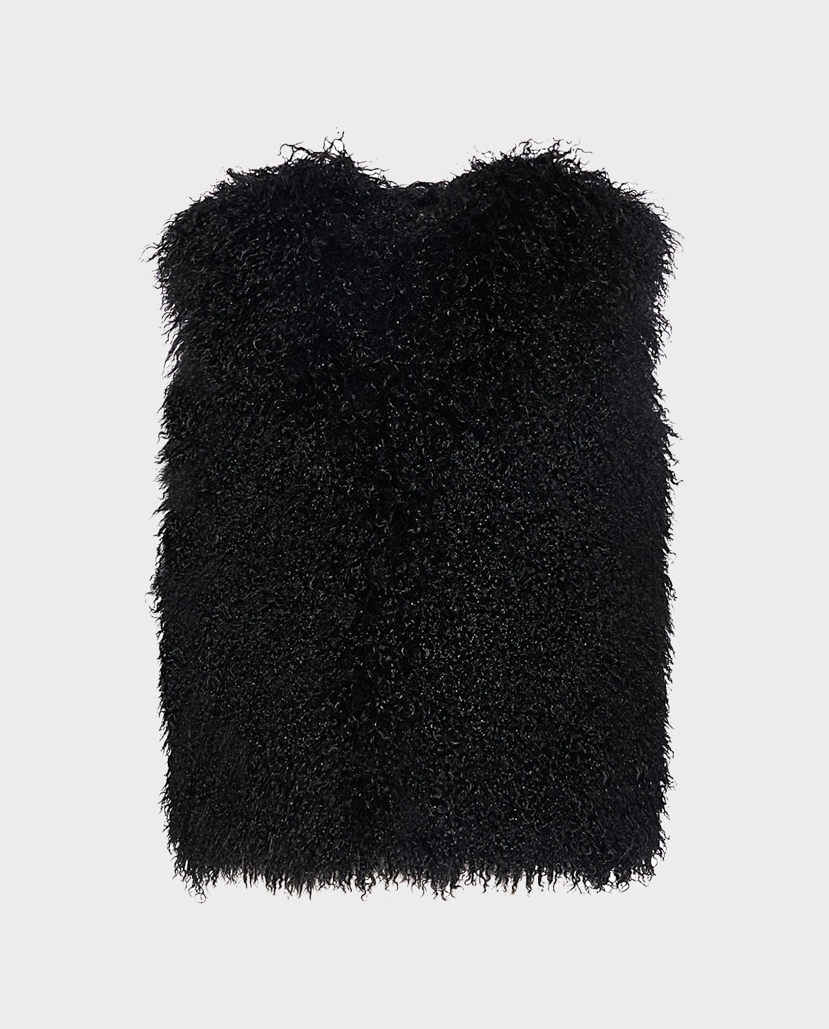 Czarna futrzana kamizelka - Image #0