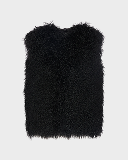 Czarna futrzana kamizelka - Image #0