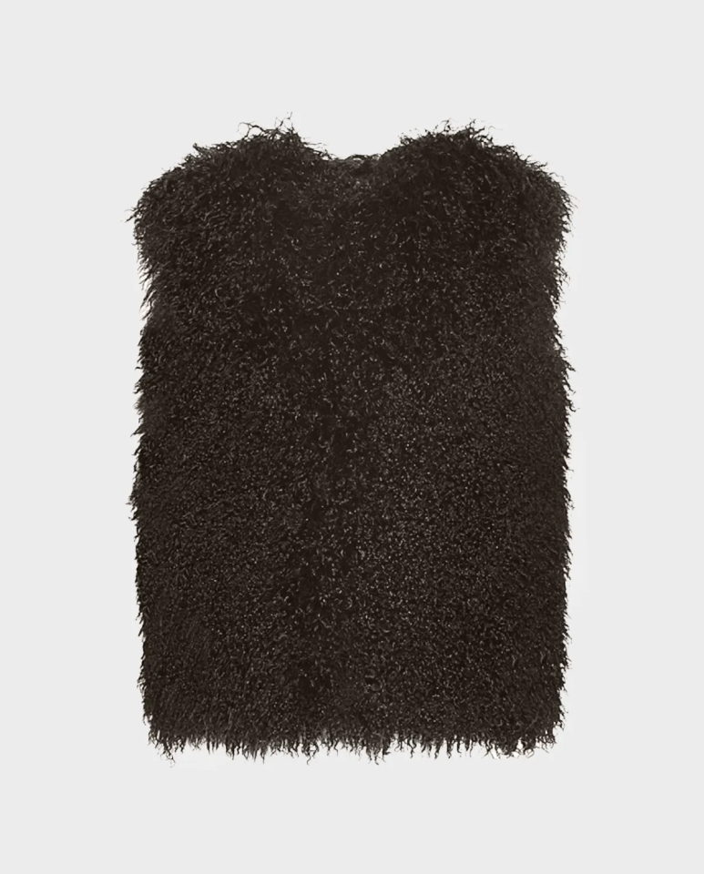 Brązowa futrzana kamizelka - Image #0