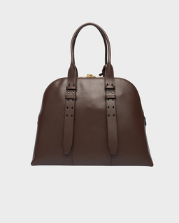 Brązowa torebka Bowling Bag Vitello Morbido - Image #1