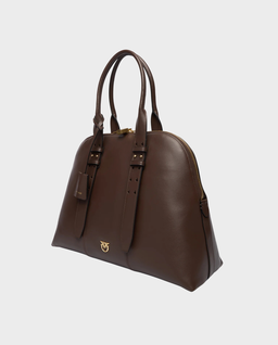 Brązowa torebka Bowling Bag Vitello Morbido - Image #2