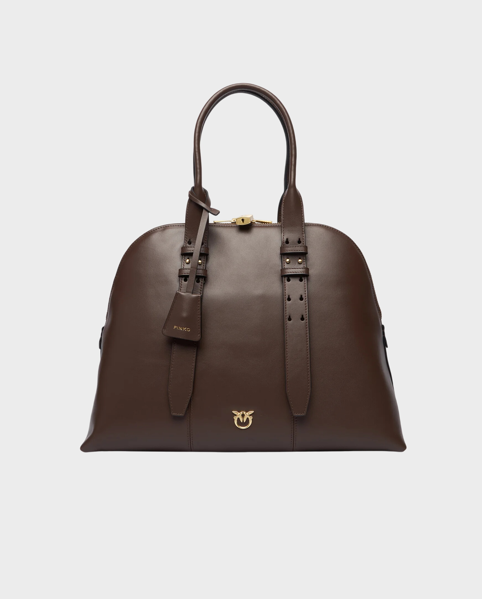 Brązowa torebka Bowling Bag Vitello Morbido - Image #0