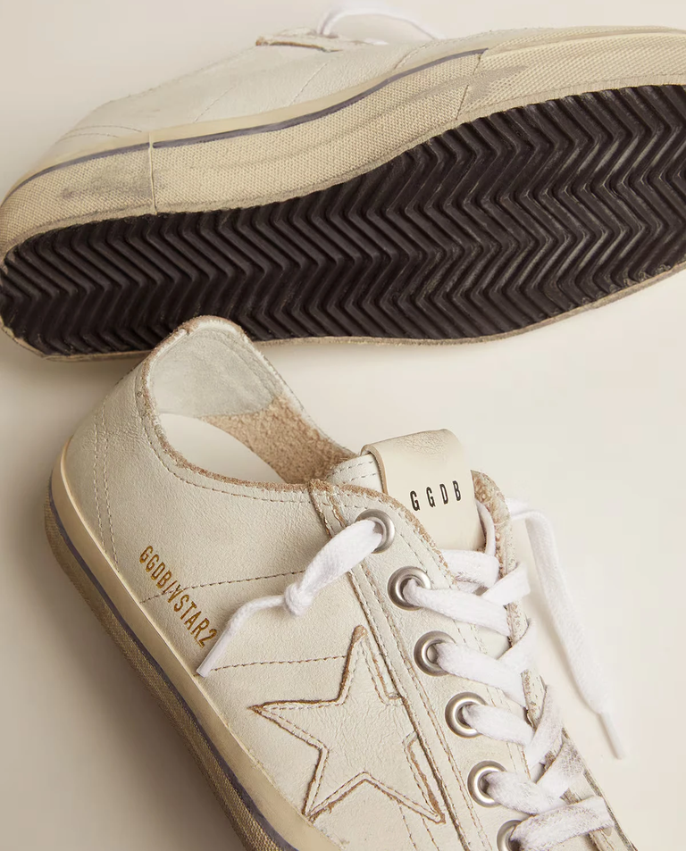 Białe skórzane trampki V-Star - Image #3