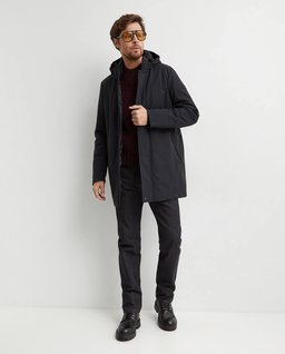 Czarny płaszcz z kapturem - Image #2