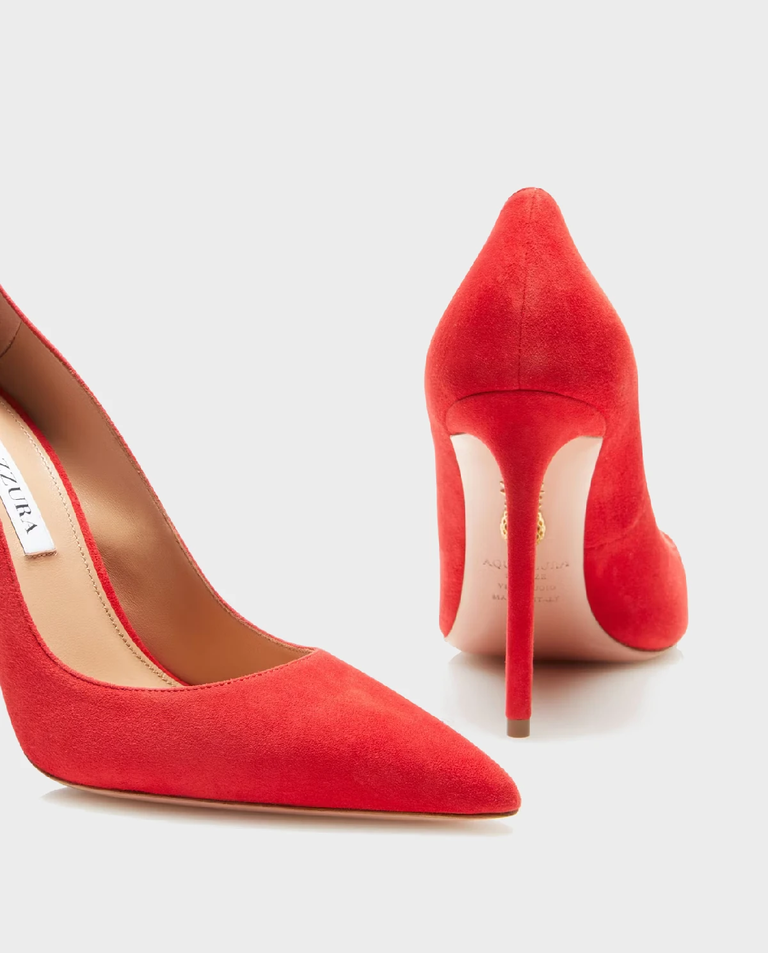 Czerwone zamszowe szpilki Purist 105 - Image #3