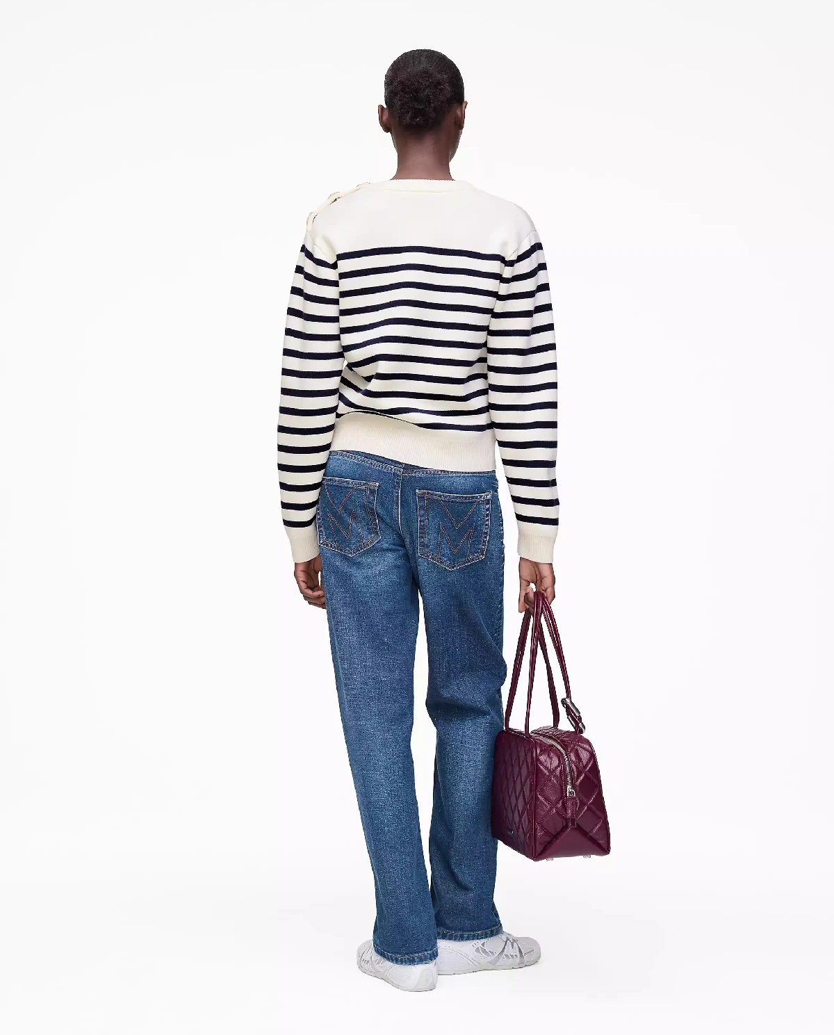 Biała bluza w paski - Image #3