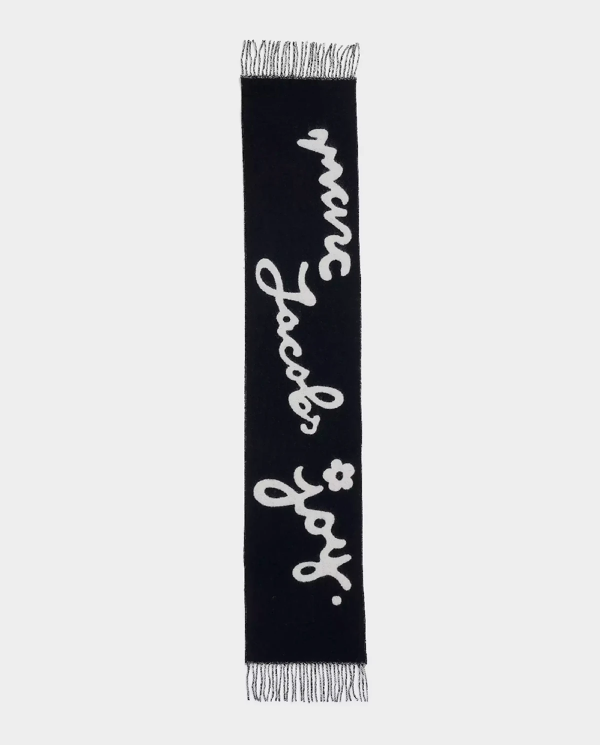 Czarno-biały szalik z frędzlami - Image #2
